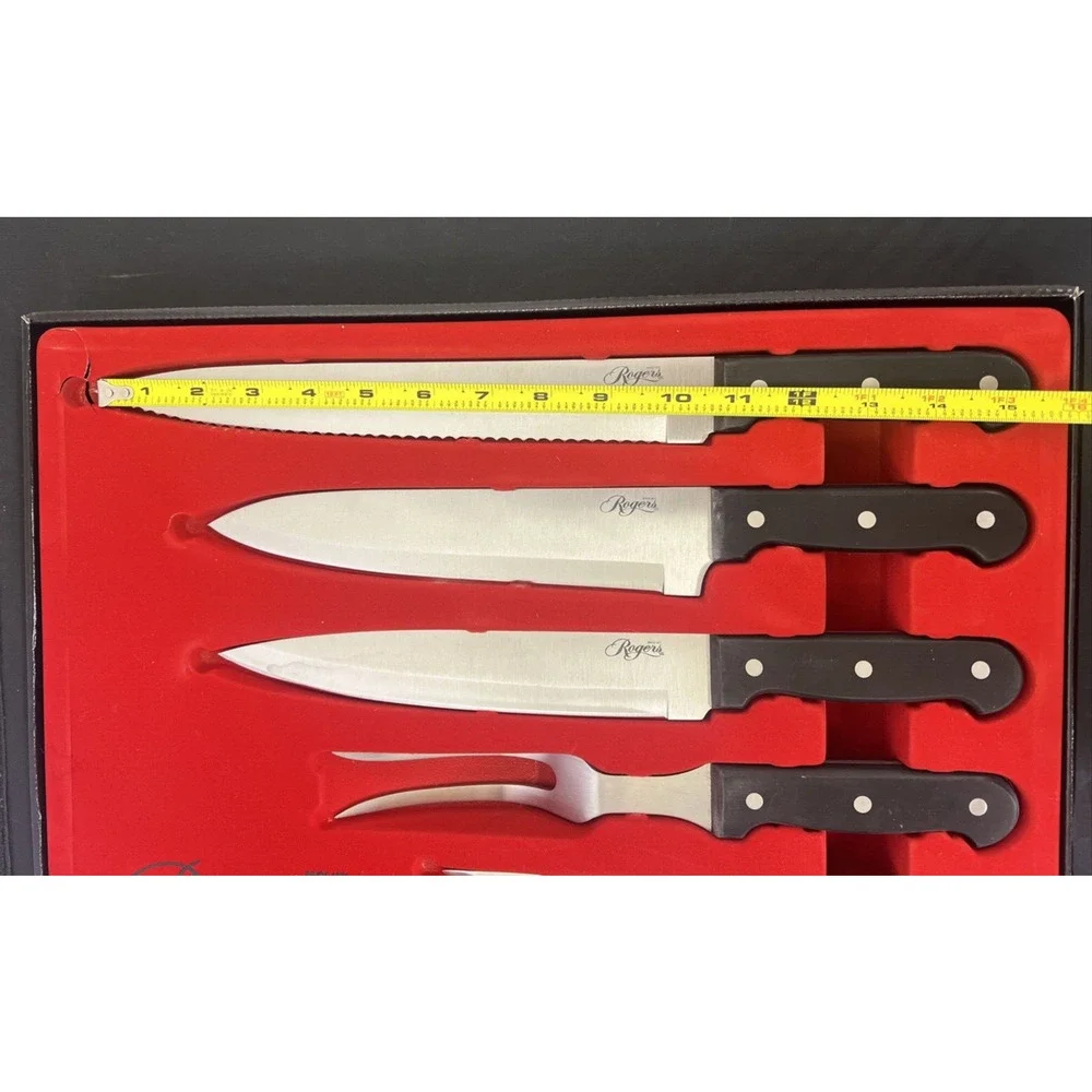 NEW Rogers Cutlery Stainless 6 Piece Carving Knife set Free Shipping Bnfts Chrty